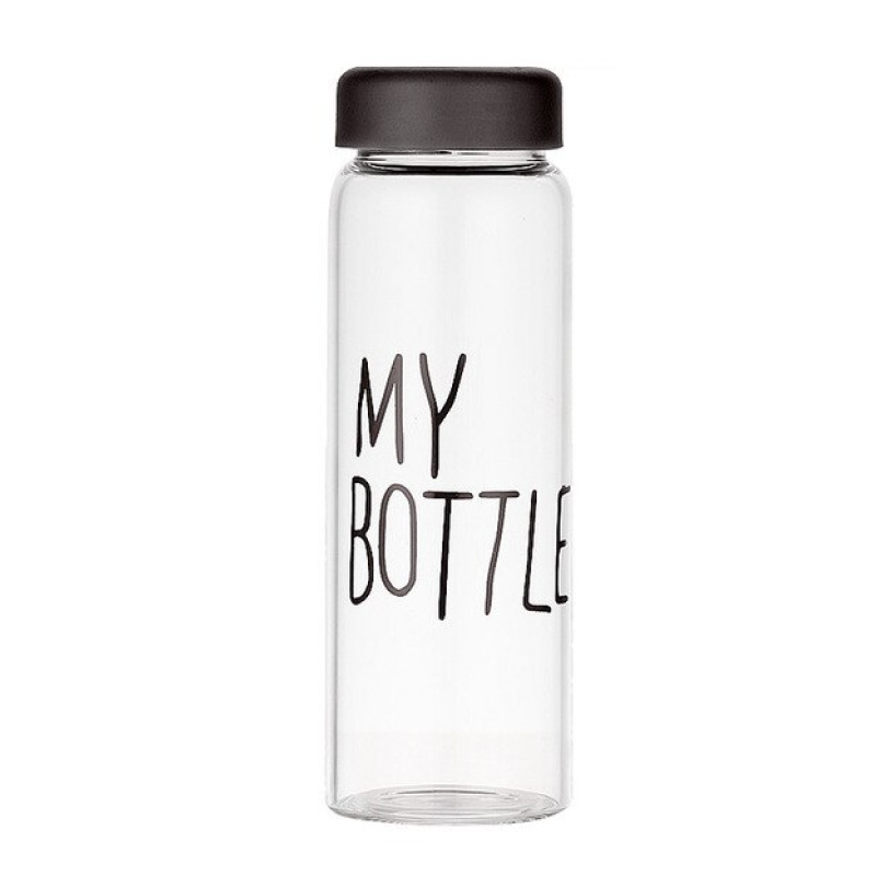 Botella transparente portátil para agua y bebidas